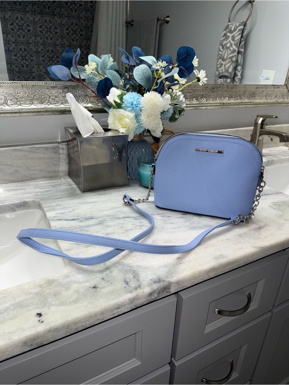 Steve Madden Light Periwinkle Dome Crossbody